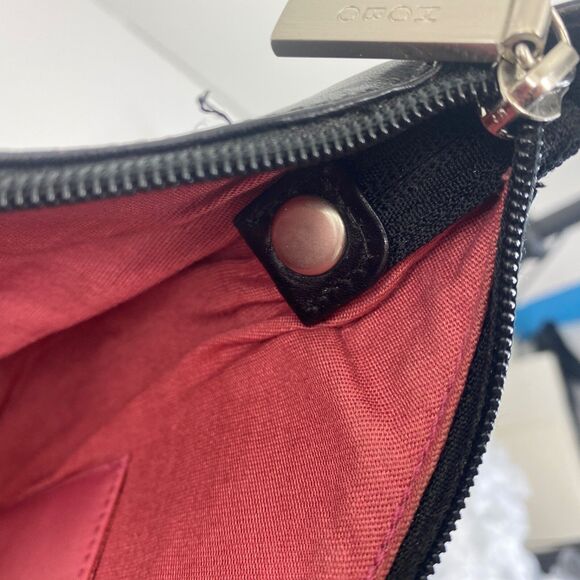 Black Leather Boho Shoulder Hand Bag Purse Pockets Boho Goth Career Travel Work - Picture 10 of 13